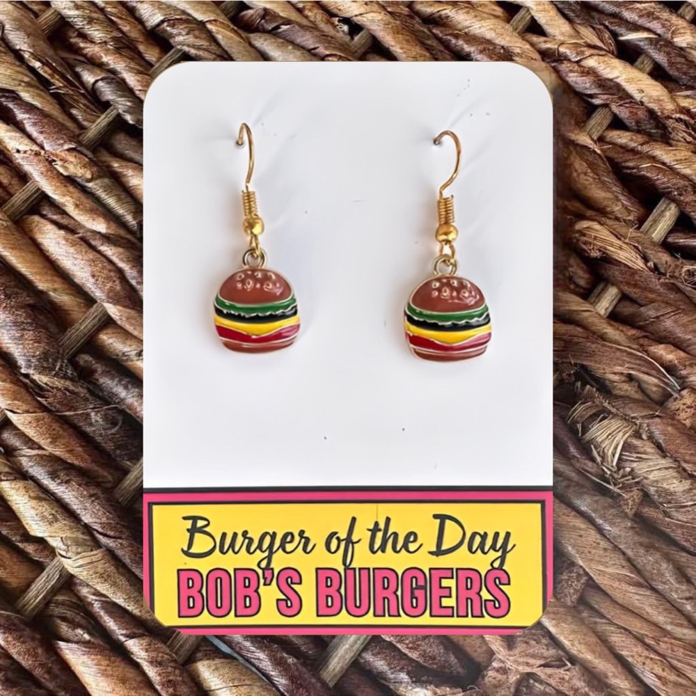New Handmade “Burger of the Day” (Bob’s Burgers) Dangle Earrings (Version 2)